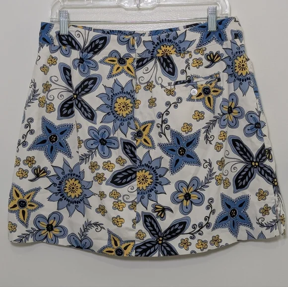Lady Hagen Floral Golf Skort Size 8 Blue Yellow Athleisure Garden Girl - Picture 7 of 8